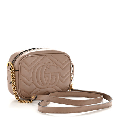 Gucci Calfskin Matelasse Mini GG Marmont Chain Shoulder Bag Porcelain Rose 3 of 14