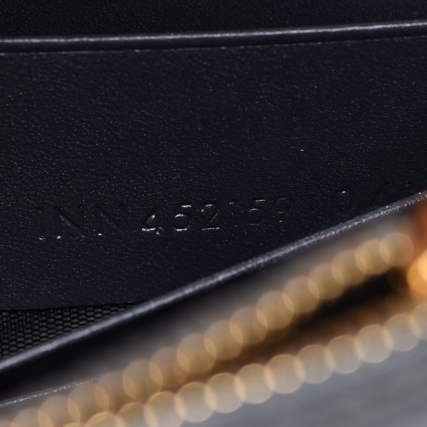 Smooth Calfskin Classic Monogram Kate Tassel Chain Wallet Marine