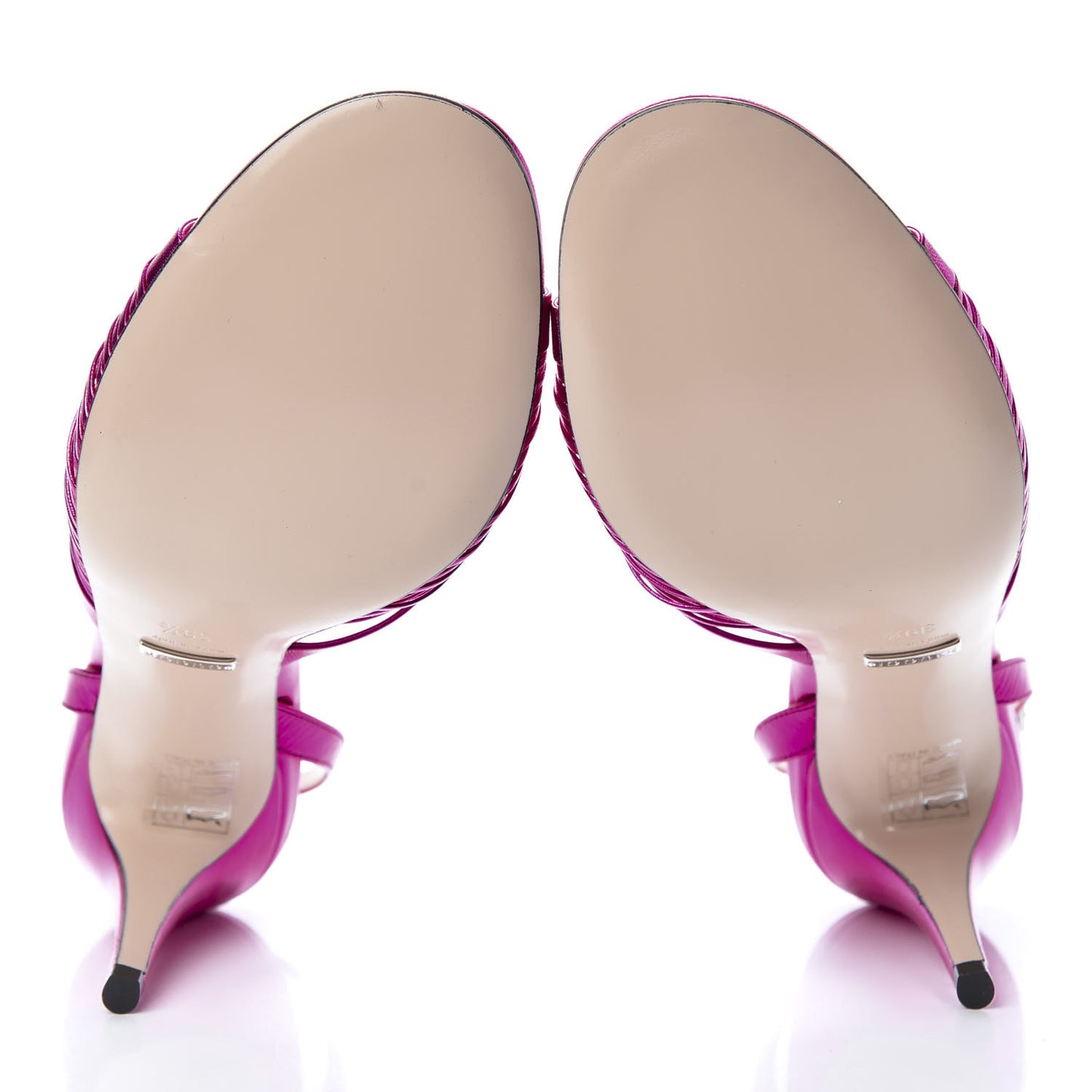 Metallic Nappa Crawford Knot Slingback Sandals 39.5 Fuxia
