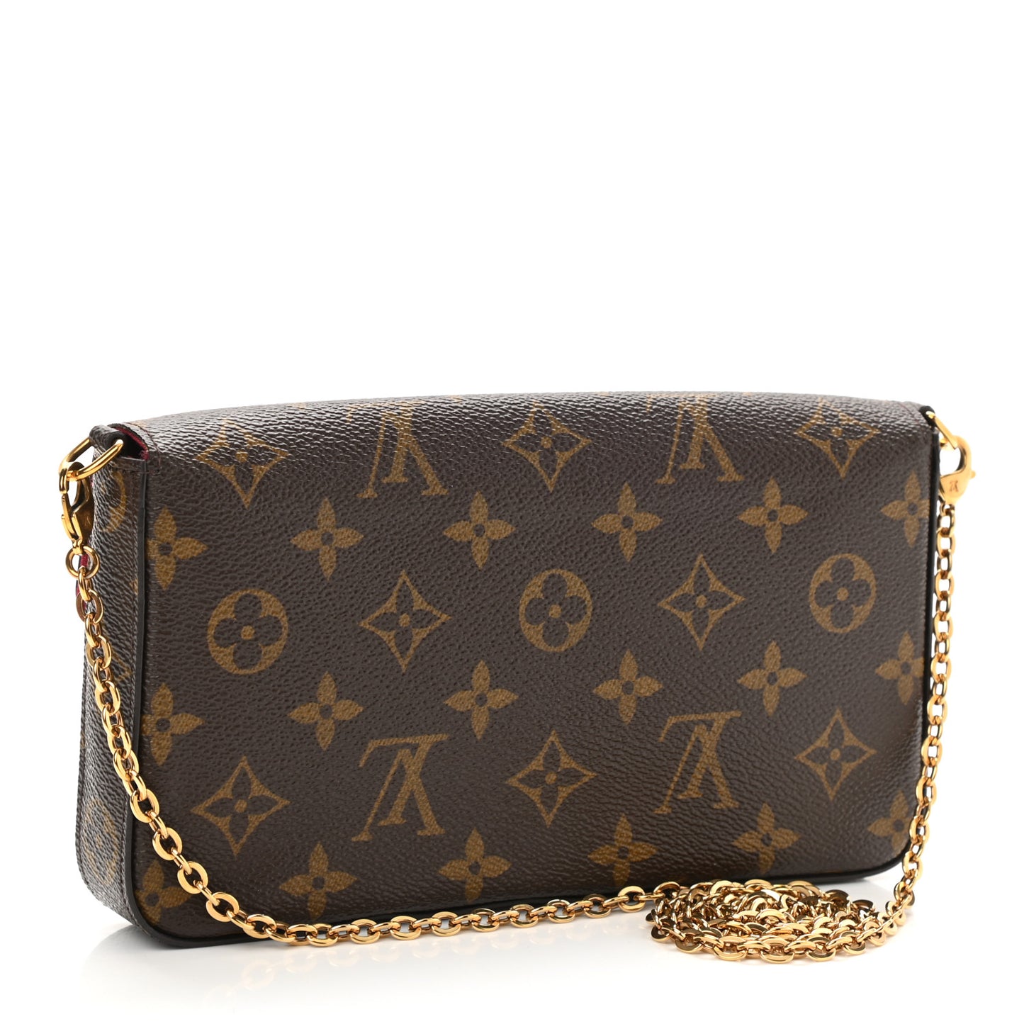 Monogram Pochette Felicie Chain Wallet Fuchsia