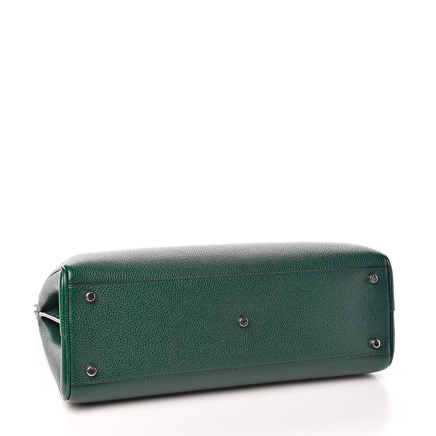 Grainy Calfskin Medium Zumi Top Handle Bag Vintage Green