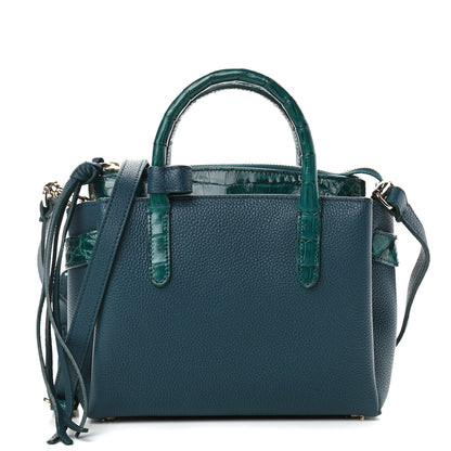 Nancy Gonzalez Calfskin Crocodile Mini Cristie Satchel Blue Green 1 of 12