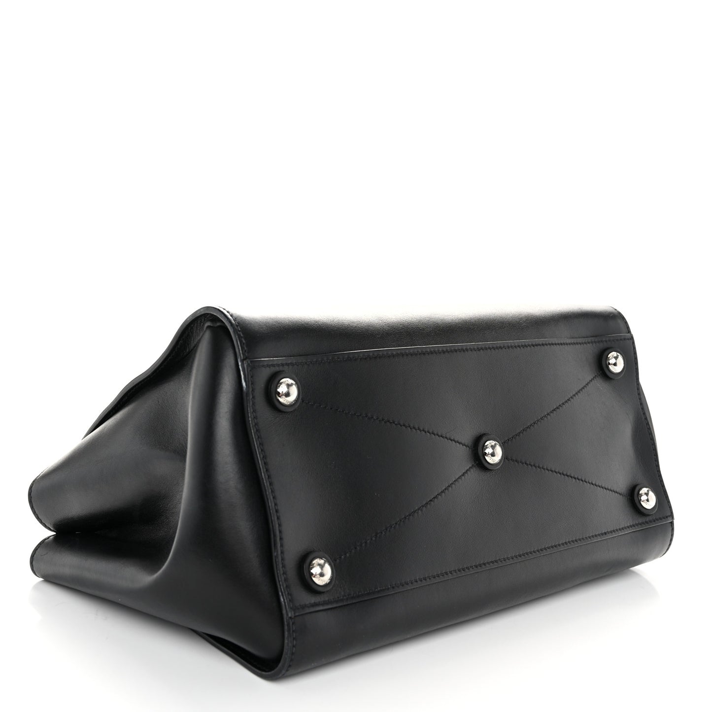 Soft Calfskin Top Handle Satchel Black