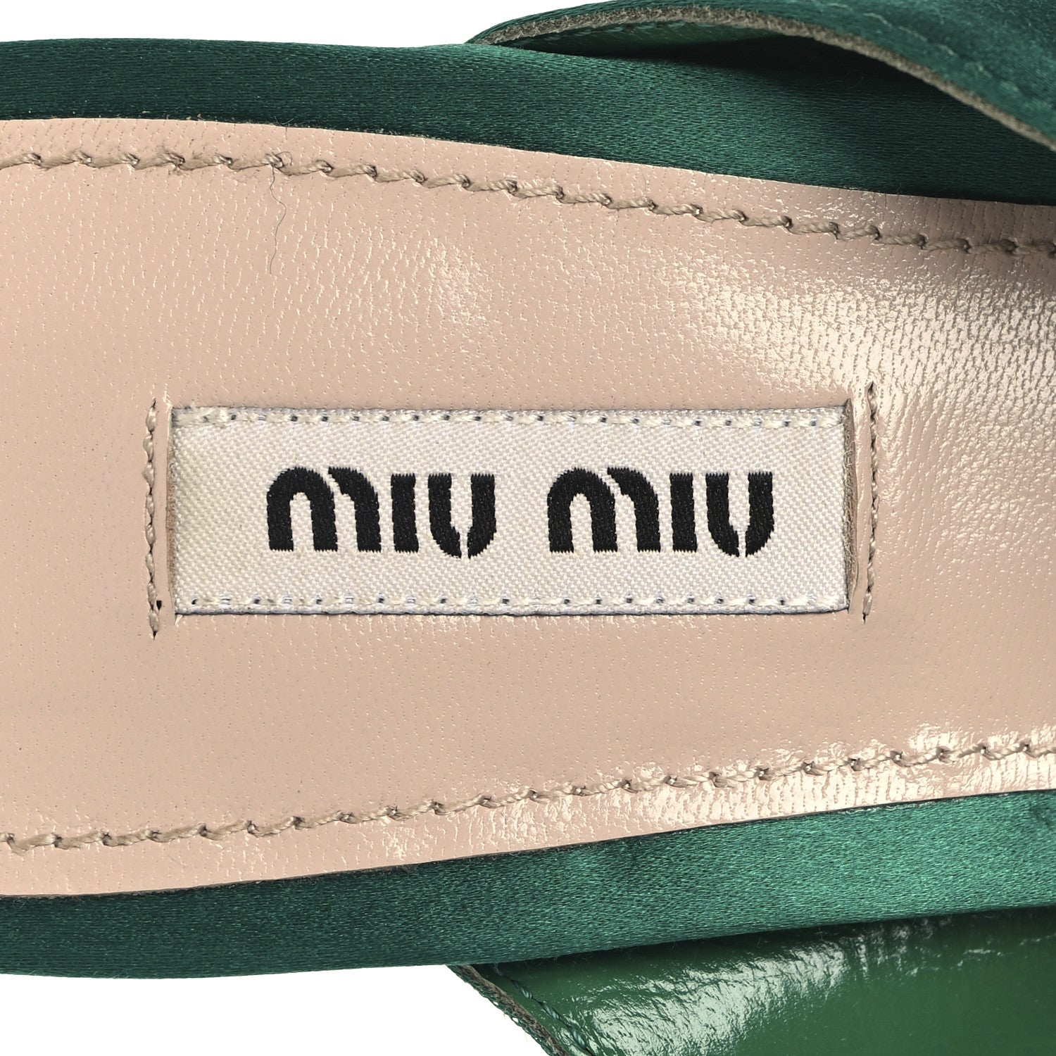Miu Miu Satin Platform Sandals 40 Green 8 of 9