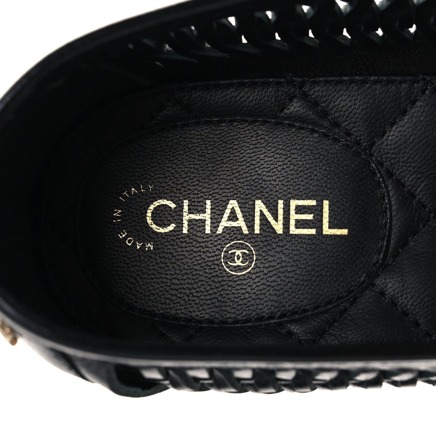 Chanel Lambskin Braided Kangaroo Mocassin Loafers 38.5 Black 8 of 8