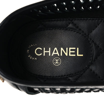 Chanel Lambskin Braided Kangaroo Mocassin Loafers 38.5 Black 8 of 8