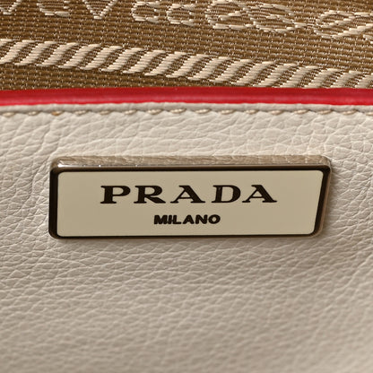 Prada Glace Calf Suede Mini Twin Pocket Tote Talco Rosso 6 of 8