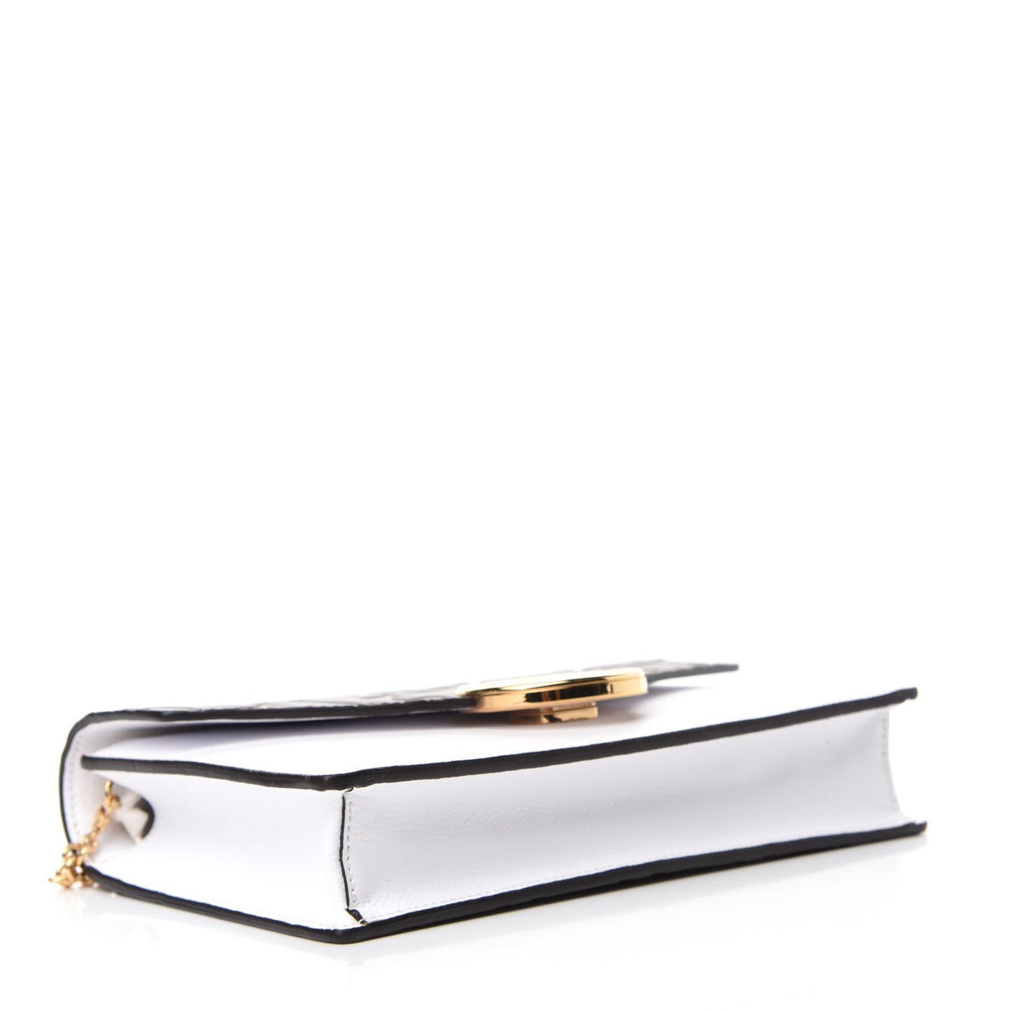 Vitello Cruise F is Fendi FF 1974 Embossed Medium Envelope Wallet On Chain Optical White Maya Black