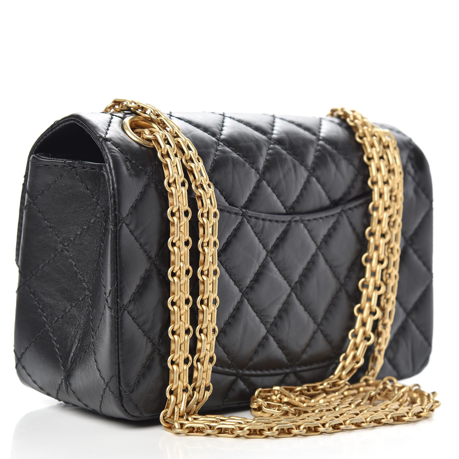 Chanel Aged Calfskin Quilted 2.55 Reissue Mini Flap Black 4 of 11