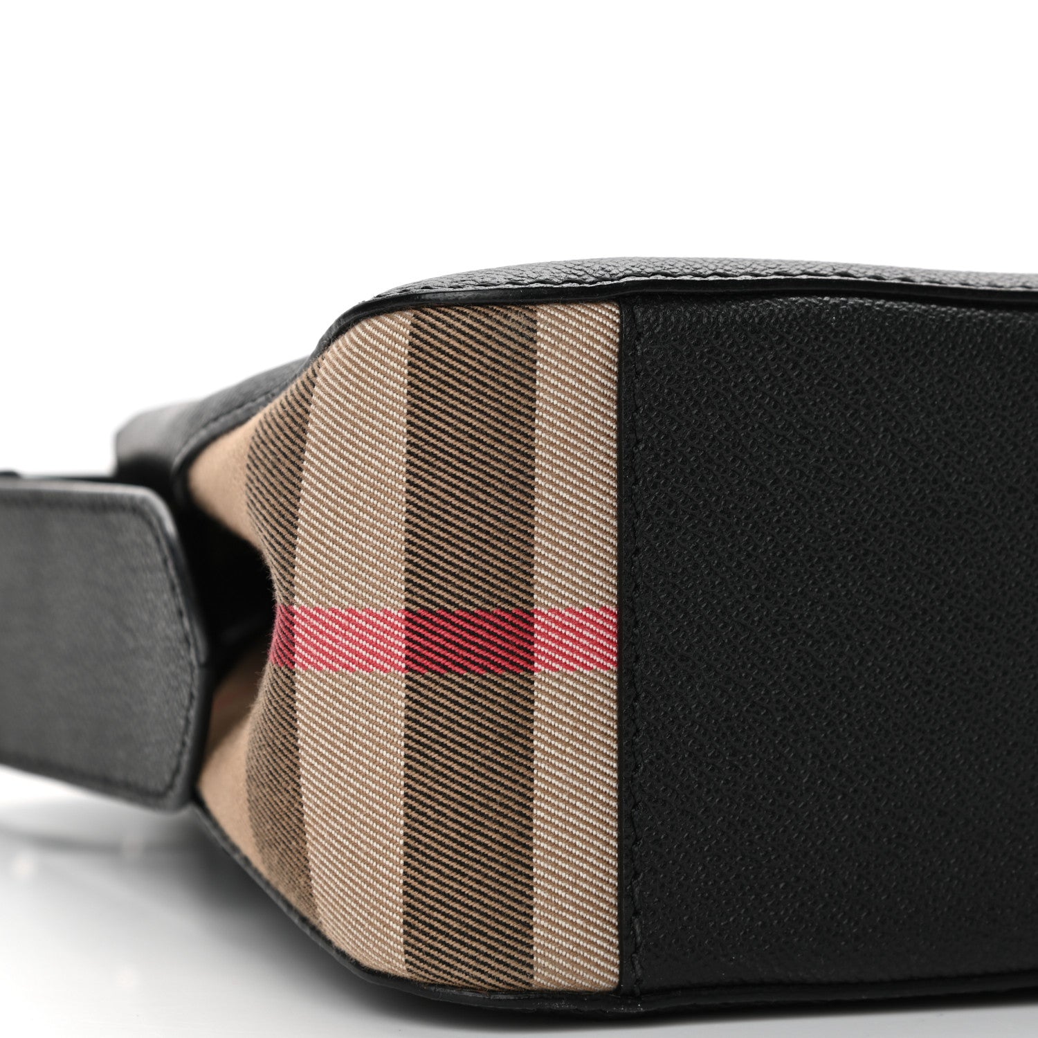 Burberry Soft Grain Calfskin House Check Small Helmsley Crossbody Black 9 of 11