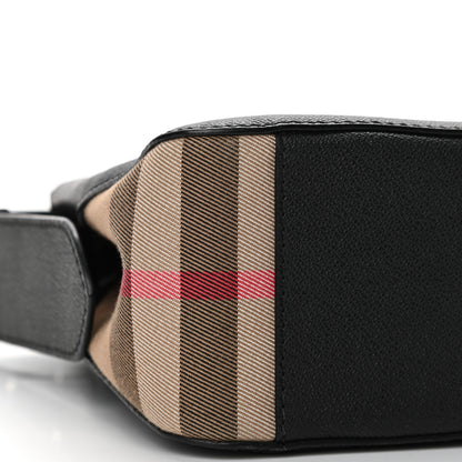 Burberry Soft Grain Calfskin House Check Small Helmsley Crossbody Black 9 of 11