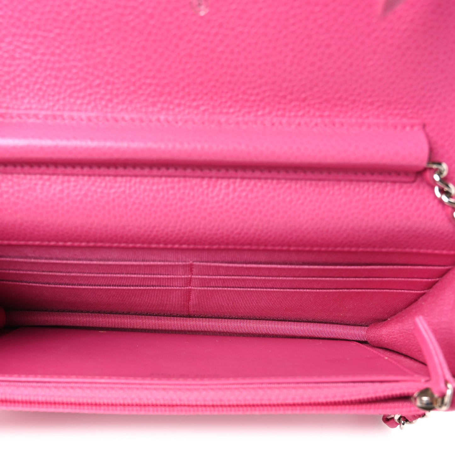 Caviar Quilted Wallet on Chain WOC Pink