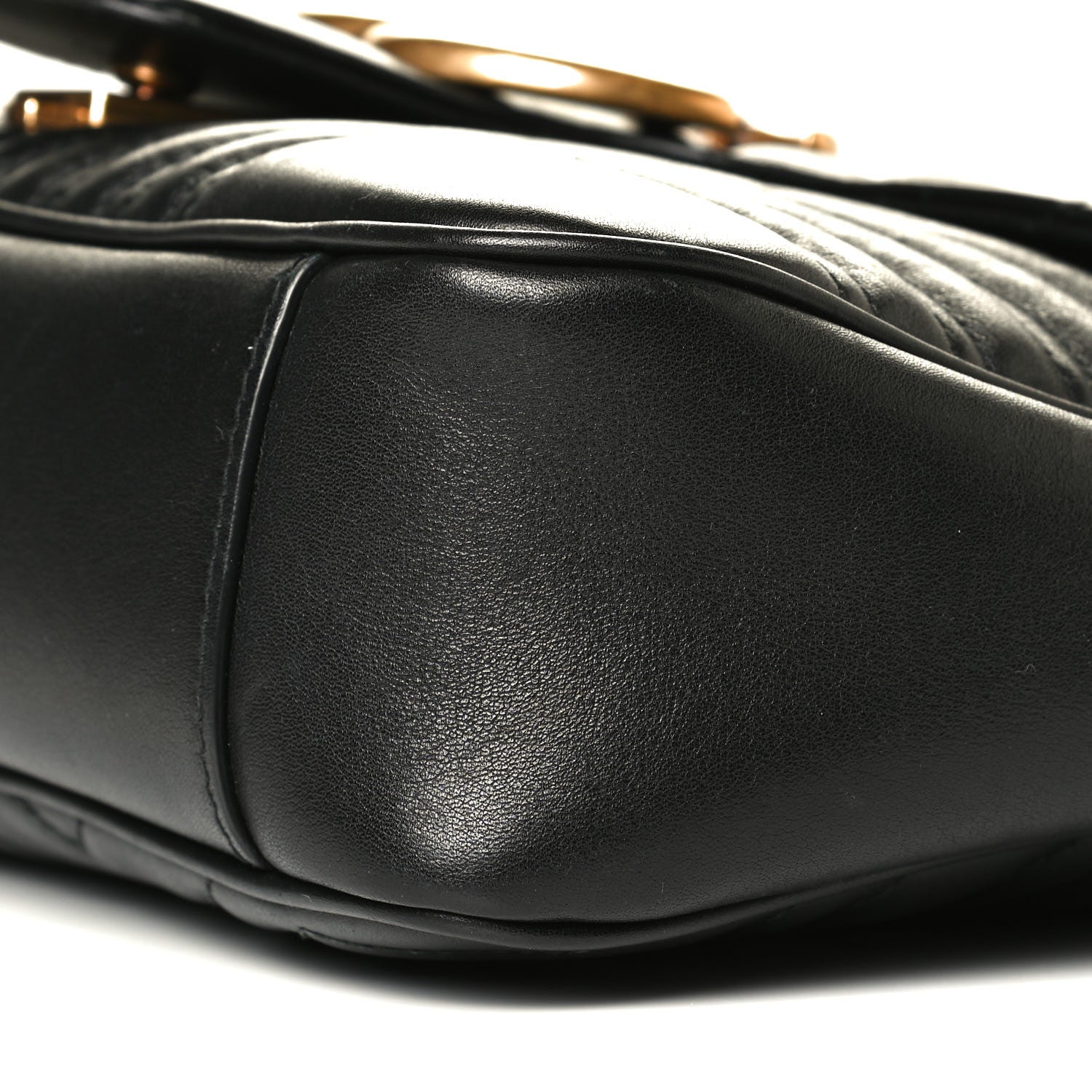 Gucci Calfskin Matelasse Medium GG Marmont Shoulder Bag Black 12 of 12