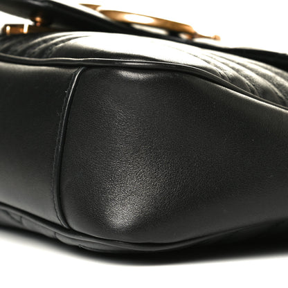 Gucci Calfskin Matelasse Medium GG Marmont Shoulder Bag Black 12 of 12