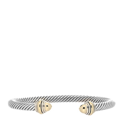 David Yurman Sterling Silver 14K Yellow Gold 5mm Cable Classics Dome Bracelet 1 of 4