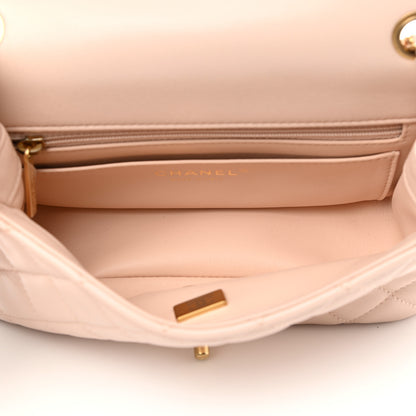 Chanel Lambskin Quilted Mini Pearl Crush Rectangular Flap Light Beige 4 of 9