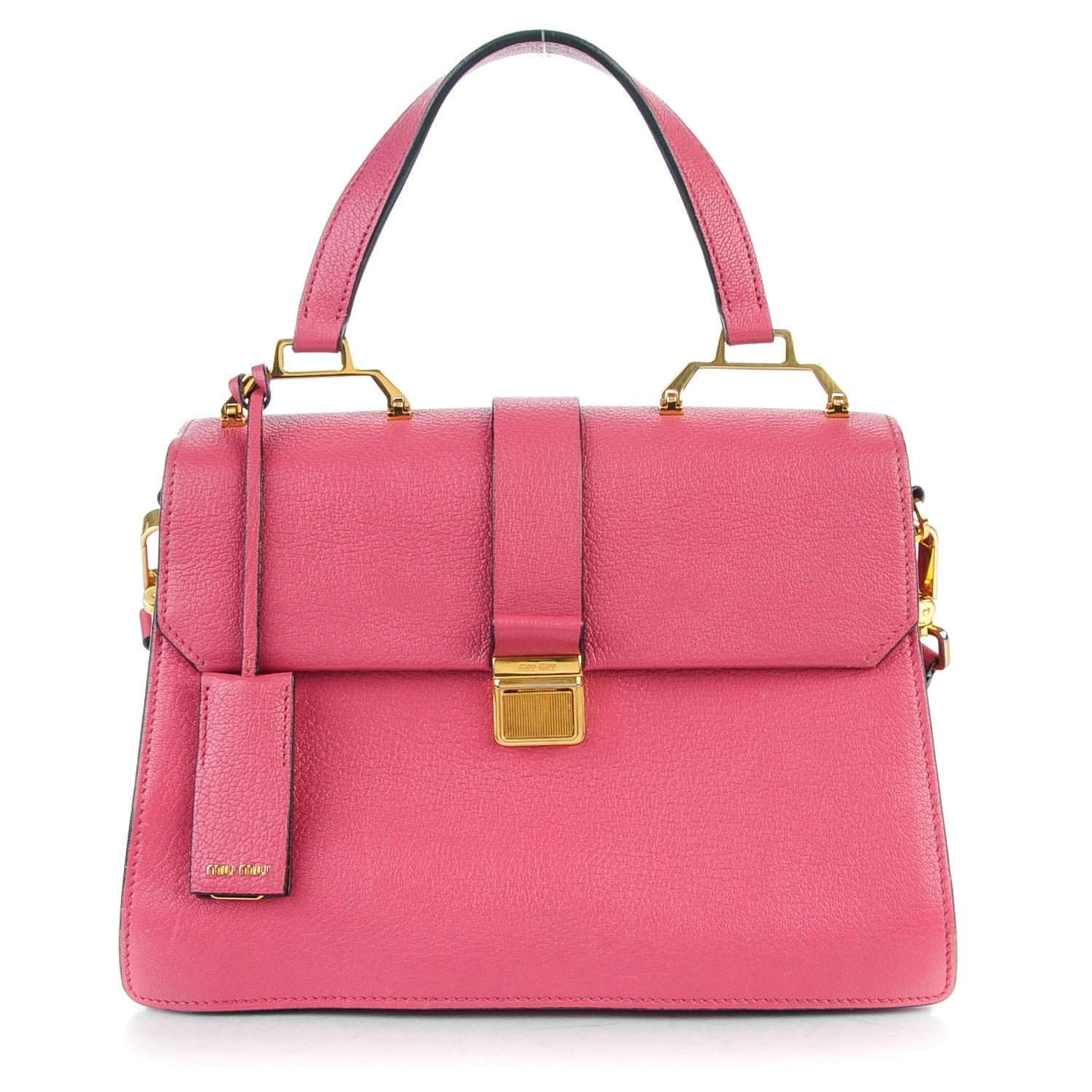 Miu Miu Goatskin Madras Top Handle Bag Bruyere 1 of 16