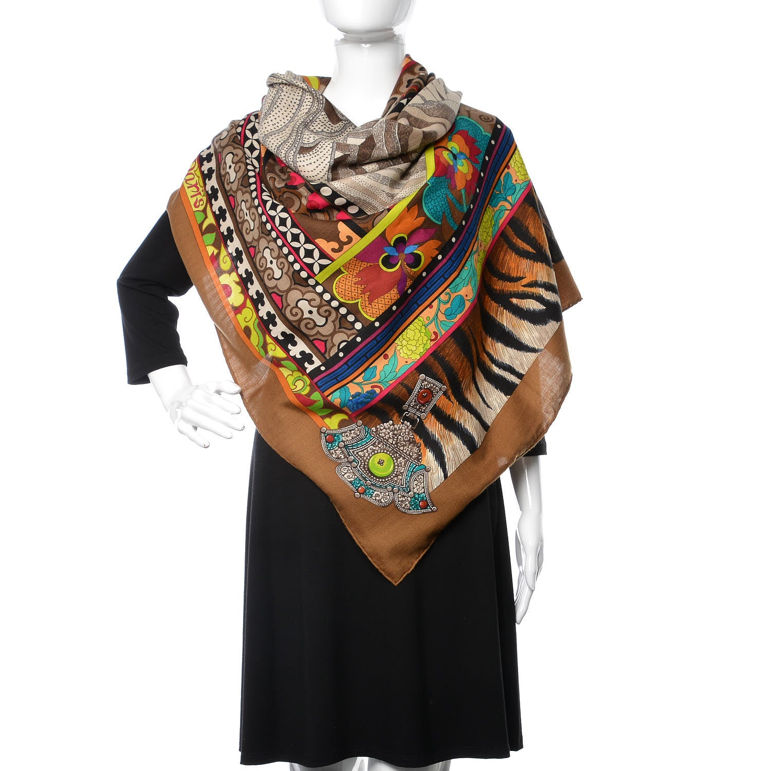 Hermes Cashmere Silk La Femme Aux Semelles de Vent Shawl 140 2 of 6