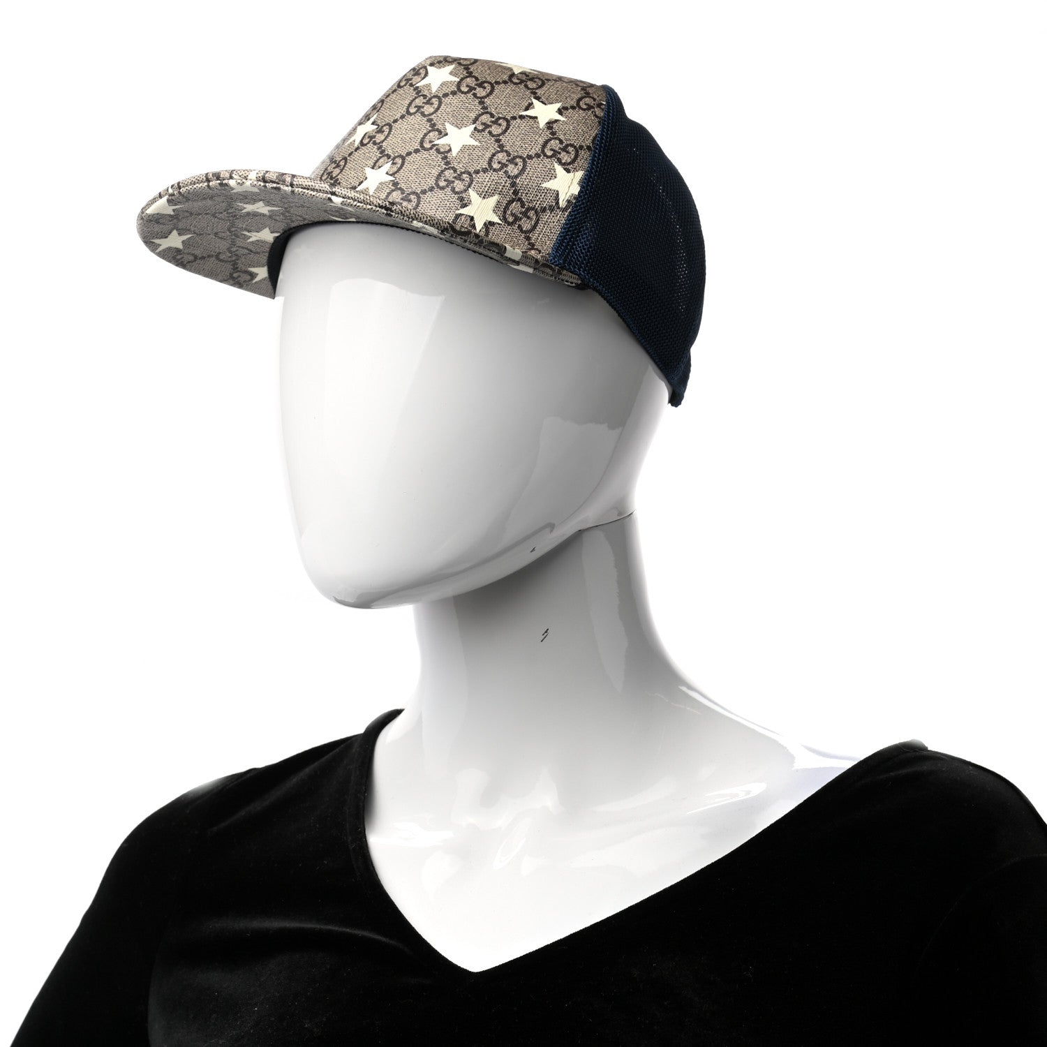 Gucci GG Supreme Monogram Stars Baseball Hat M Blue 929750