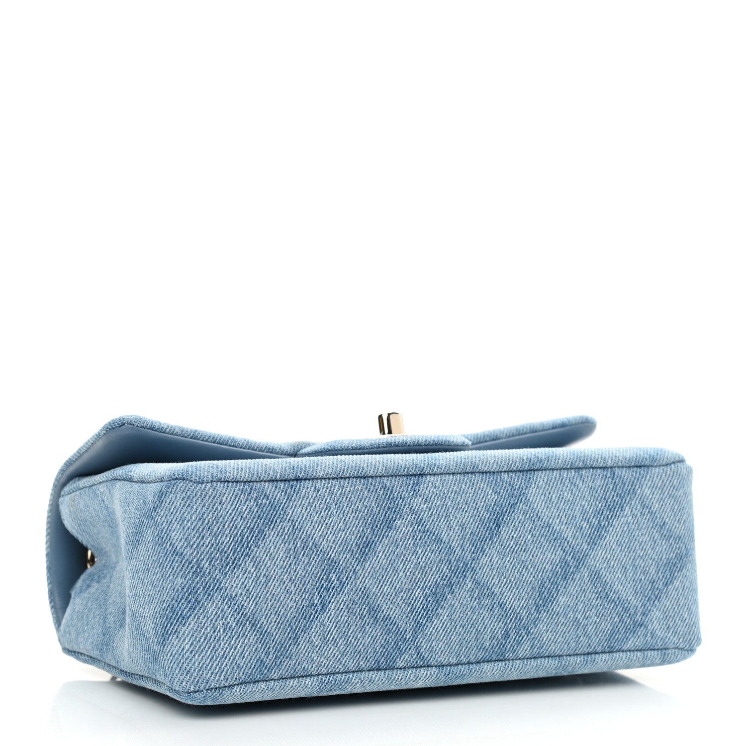 Chanel Denim Quilt Print Mini Rectangular Flap Light Blue 3 of 9