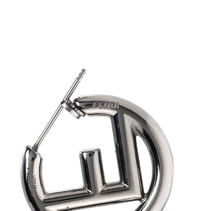 Fendi Metal FF Hoop Earrings Silver 5 of 5