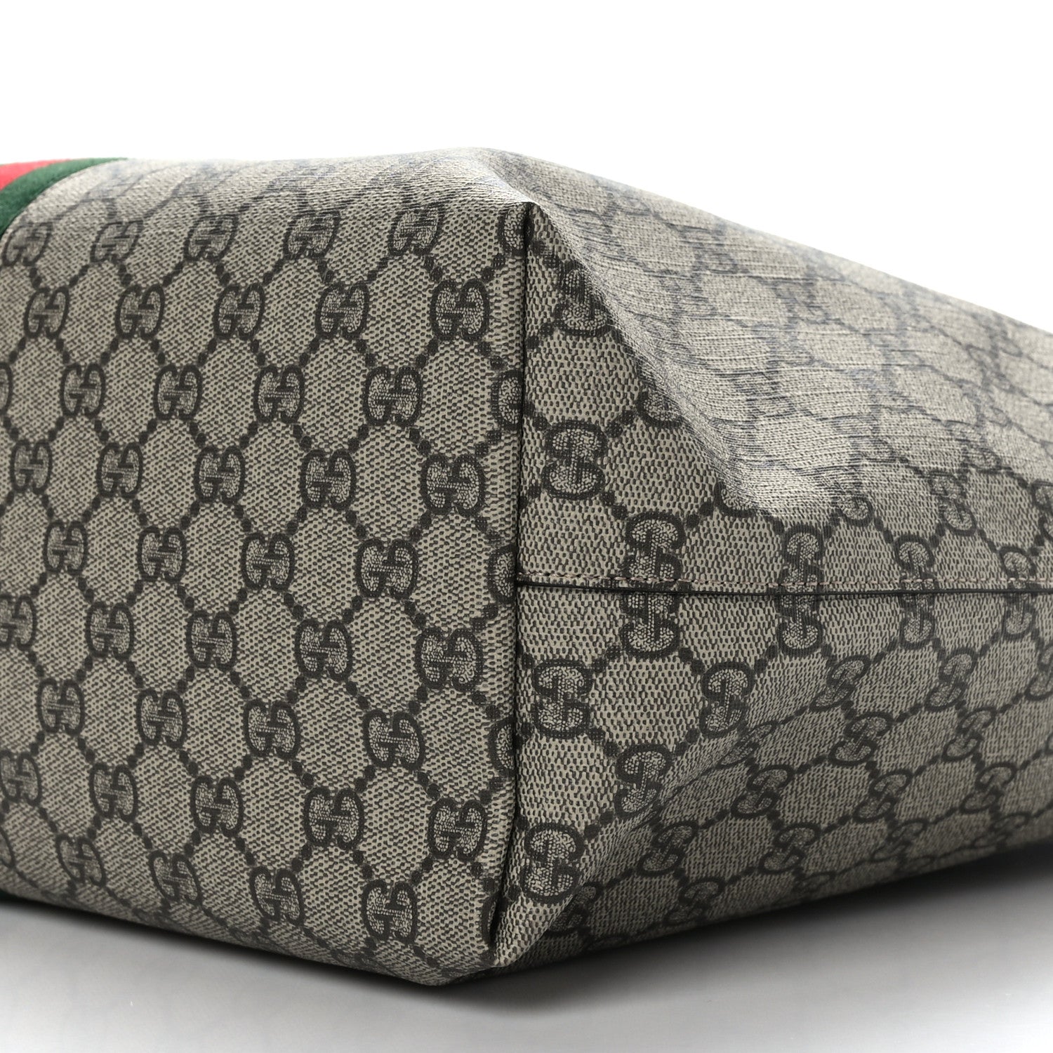 Gucci GG Supreme Monogram Textured Calfskin Web Medium Ophidia Shopping Tote Beige Ebony New Acero 9 of 9