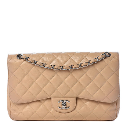 Chanel Caviar Quilted Jumbo Double Flap Beige Clair 1 of 14