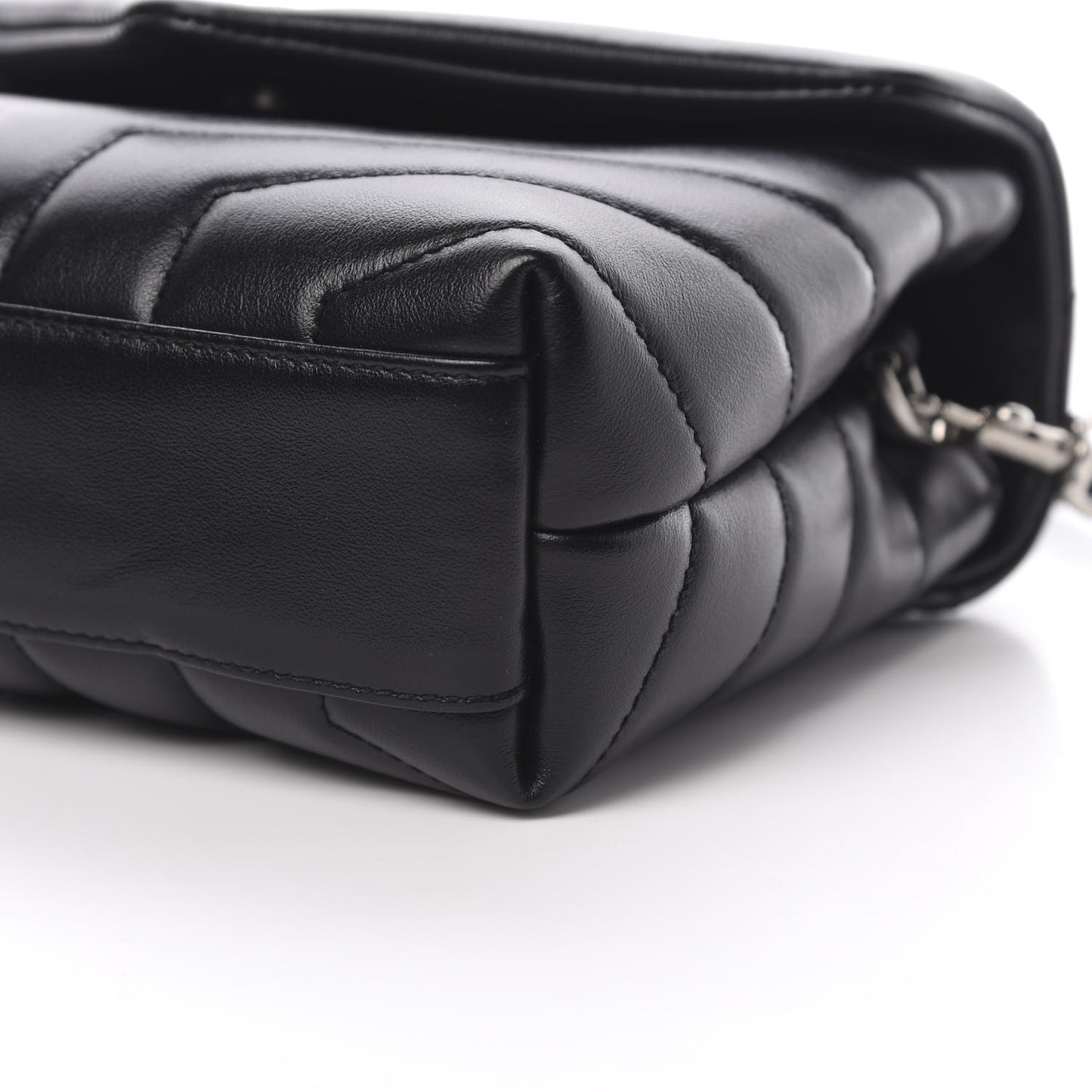 Calfskin Y Quilted Monogram Toy Loulou Crossbody Bag Black