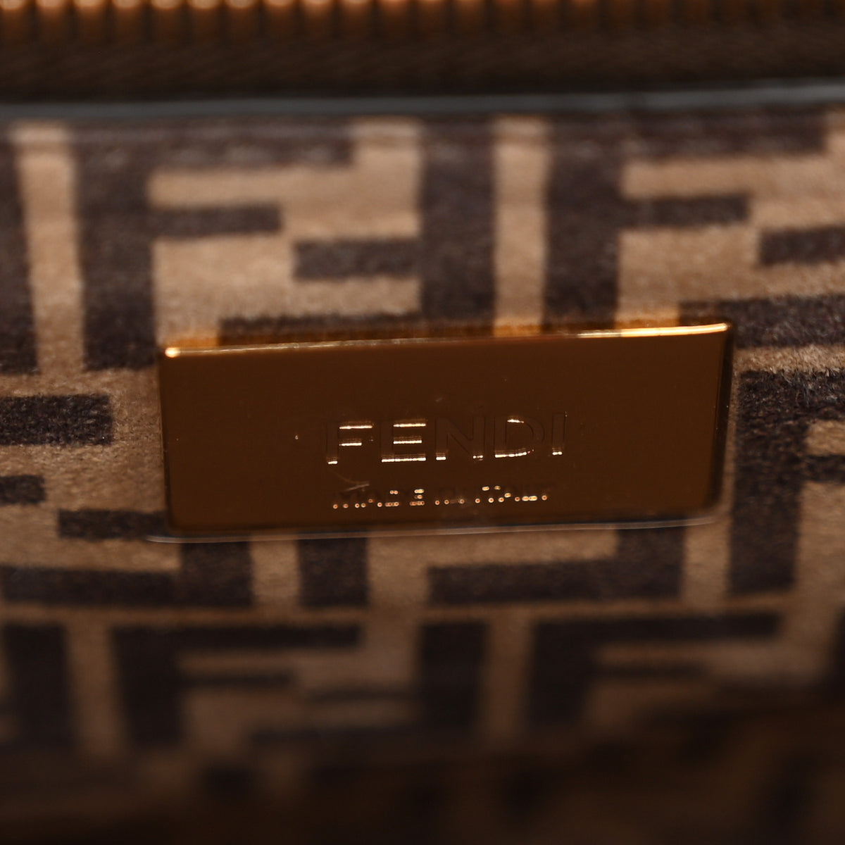 Fendi Vitello Seta Suede FF Mini Peekaboo Iconic Satchel Tulipano Miele Moro 7 of 10