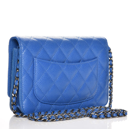 Chanel Caviar Quilted Wallet On Chain WOC Blue 3 of 9