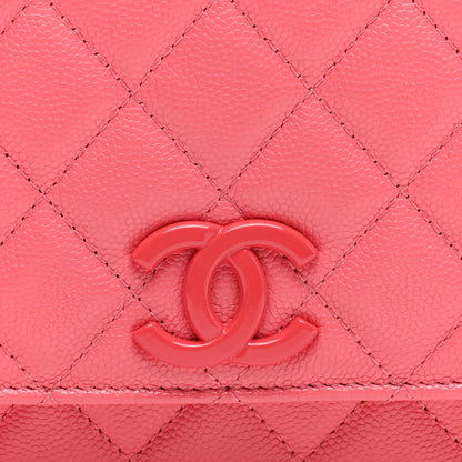 Chanel Caviar Quilted My Everything Wallet On Chain WOC Pink 8 of 10