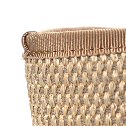 Chanel Straw Raffia Calfskin Striped Medium Deauville Tote Black Beige Ivory 11 of 14