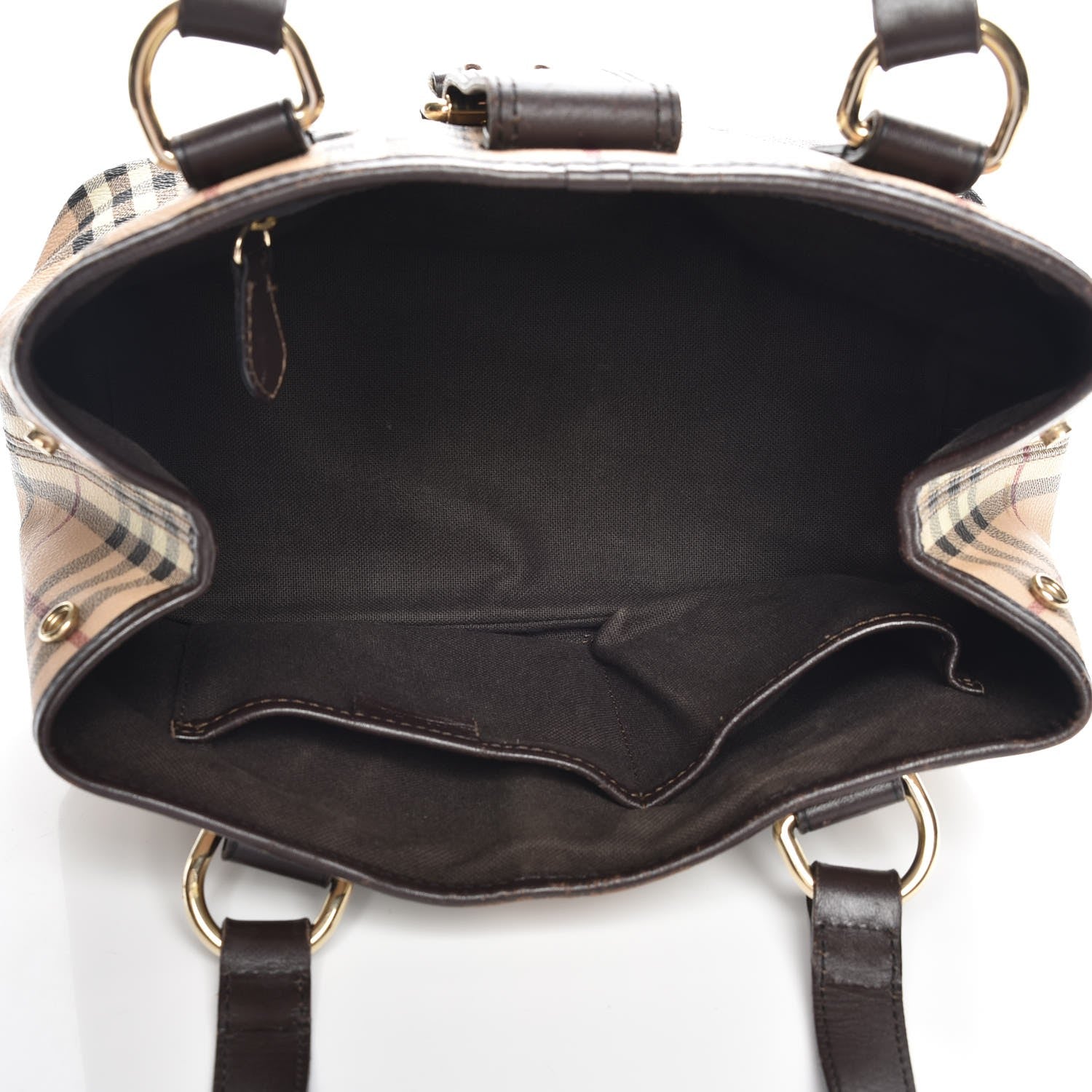 Burberry Haymarket Check Eden Tote Chocolate 5 of 9