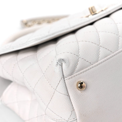 Chanel Caviar Quilted Small Coco Handle Flap White 8 of 20