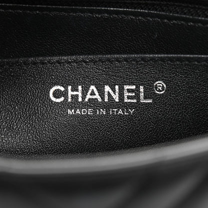 Chanel Lambskin Chevron Quilted Mini Square Flap Black 6 of 9