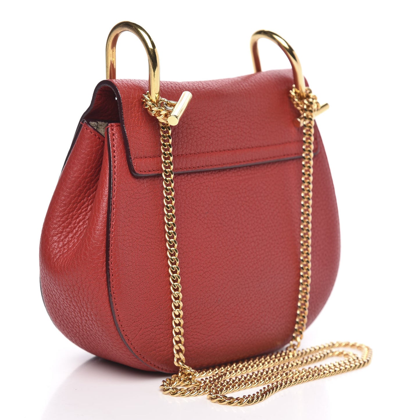 Grained Lambskin Mini Drew Shoulder Bag Plaid Red
