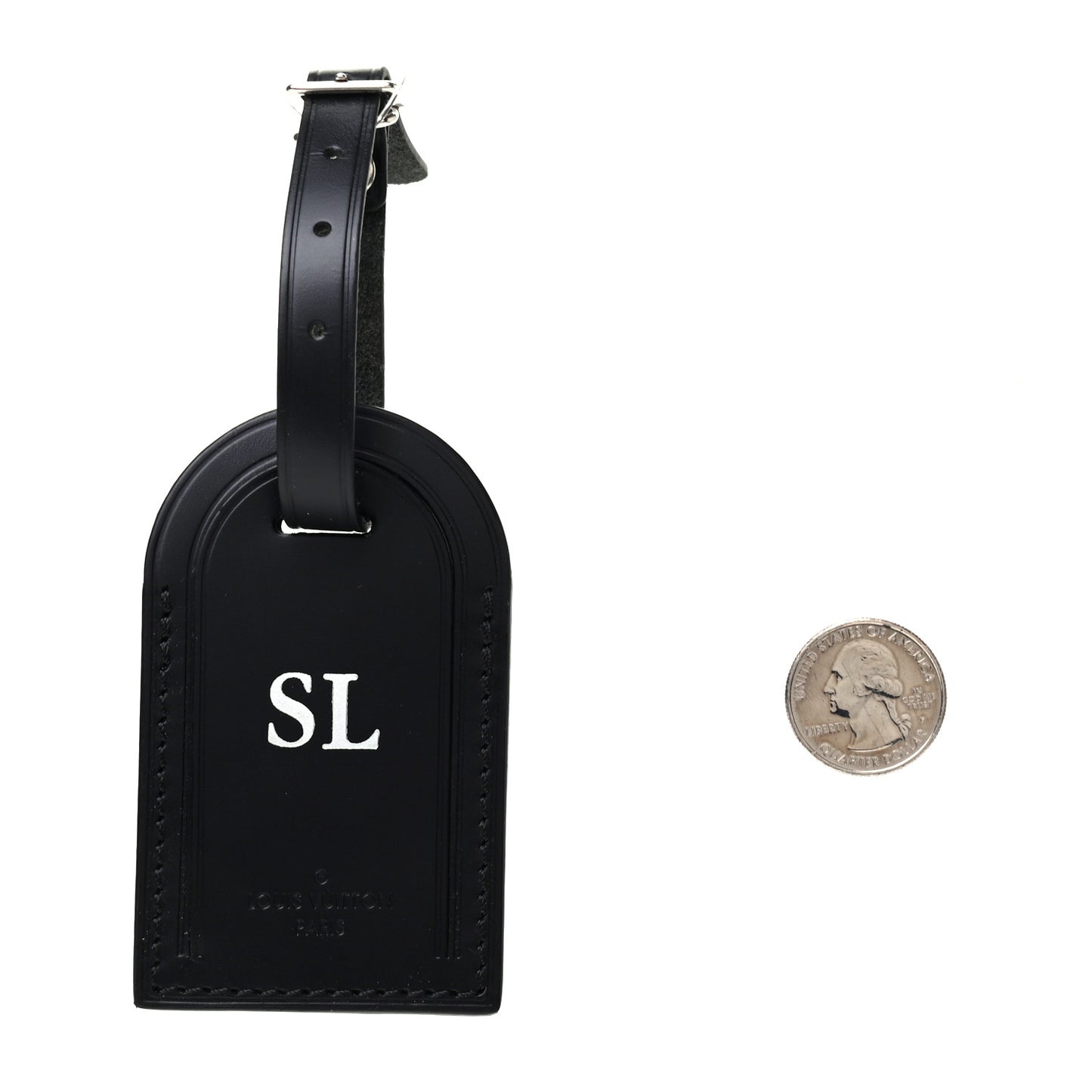 Calfskin Luggage Tag Black