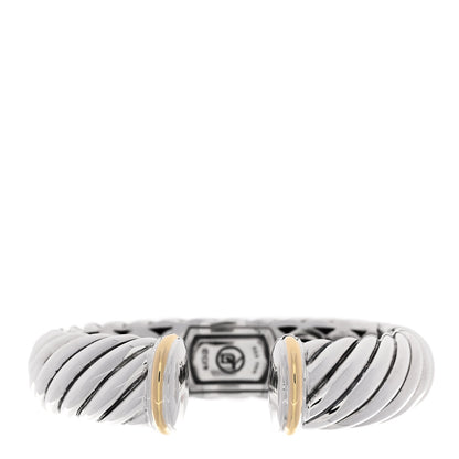David Yurman Sterling Silver 18K Yellow Gold 15mm Waverly Bracelet 2 of 3