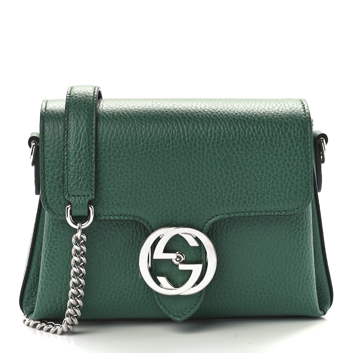 Dollar Calfskin Interlocking G Crossbody Bag Emerald