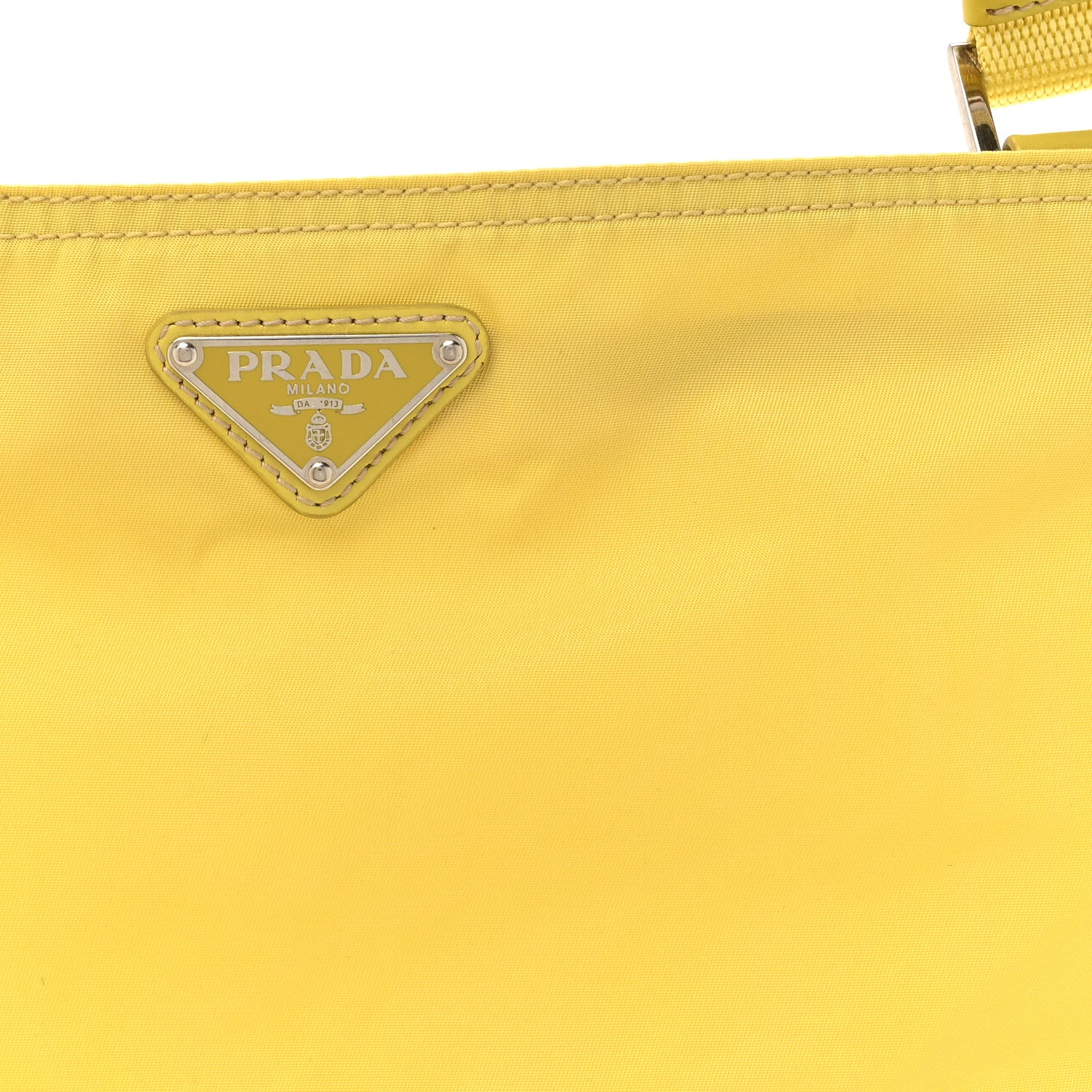 Prada Tessuto Nylon Flat Messenger Bag Light Yellow 7 of 10