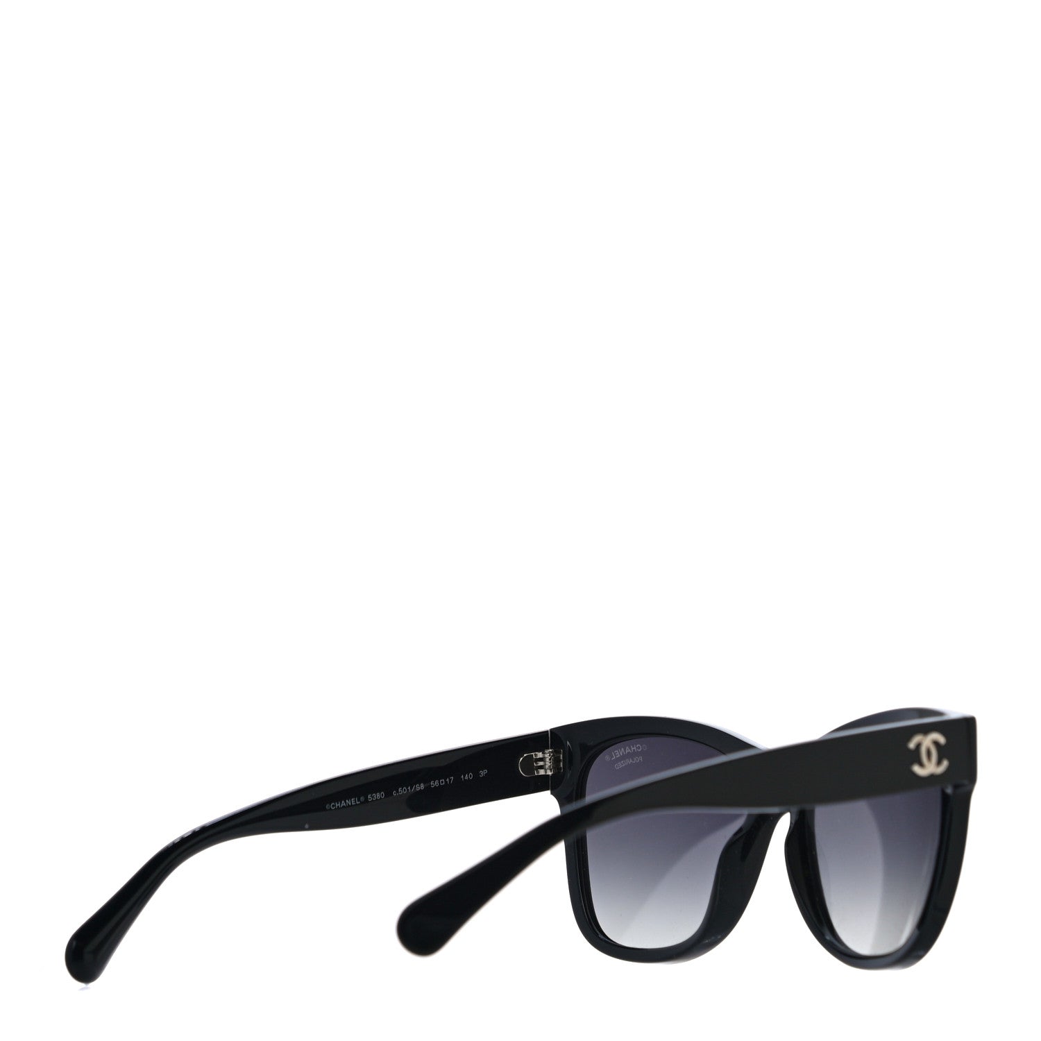 Chanel Acetate Polarized Square CC Sunglasses 5380 Black 3 of 7