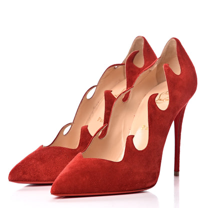 Christian Louboutin Veau Velours Olavague 100 Pumps 40.5 Rougissime 4 of 12