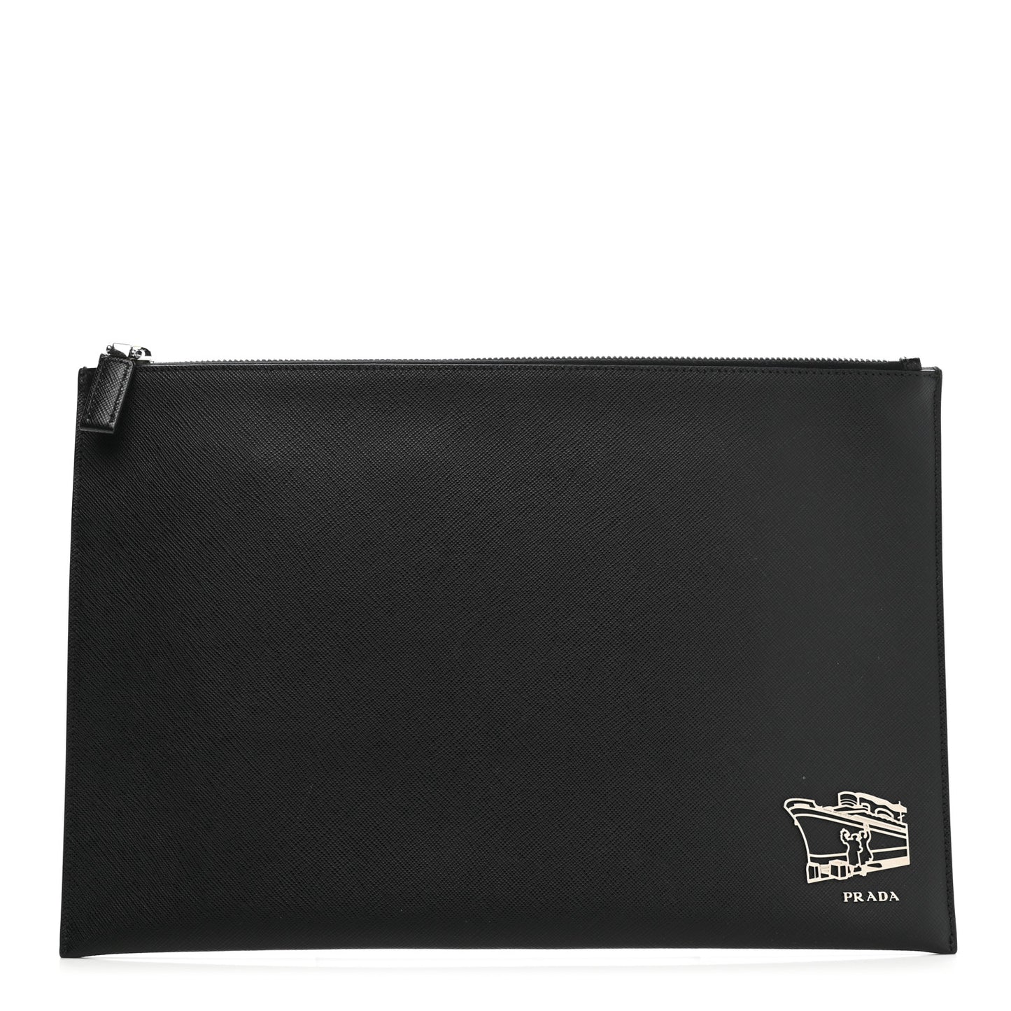 Saffiano Voyage Flat Pouch Black