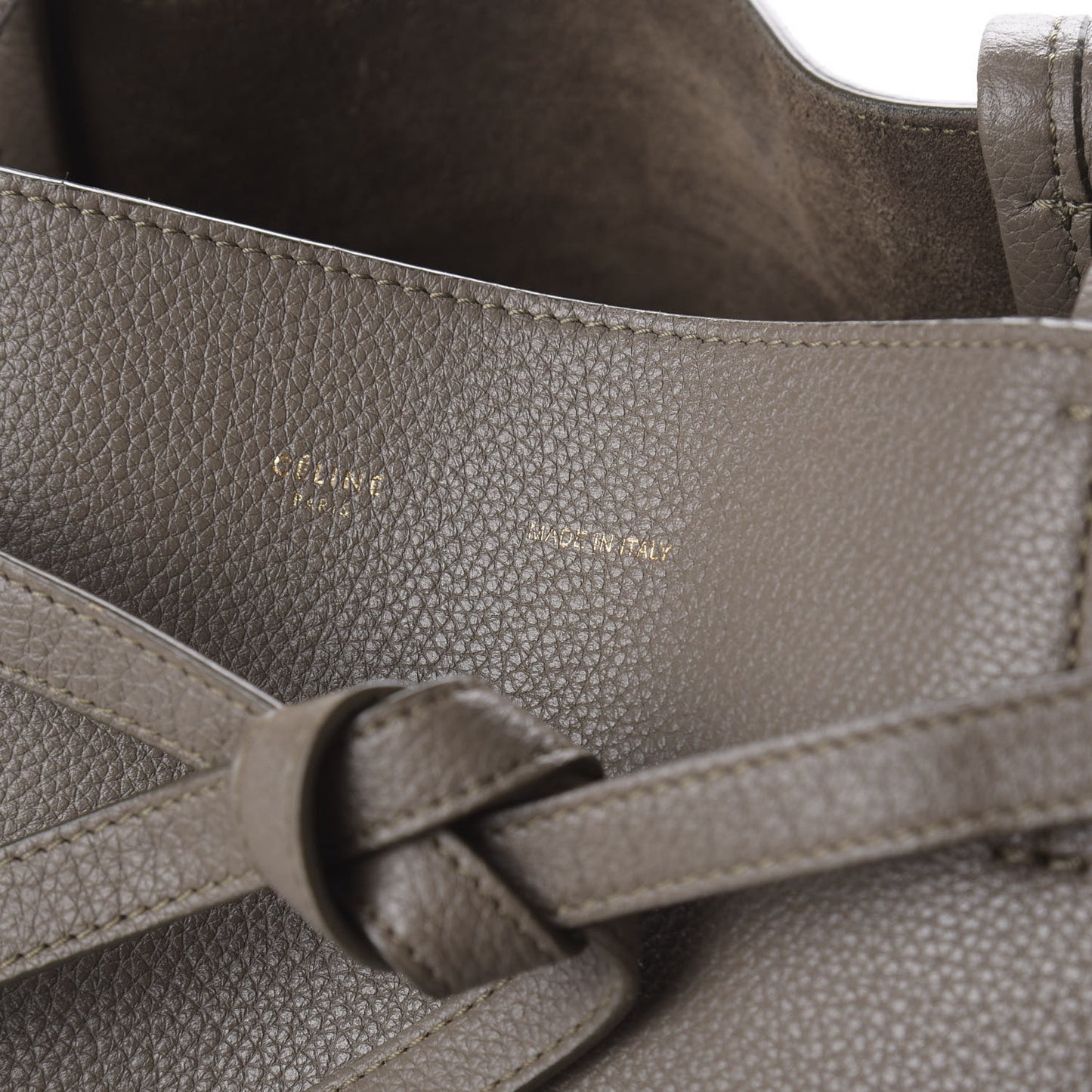 Soft Grained Calfskin Medium Belt Cabas Phantom Taupe