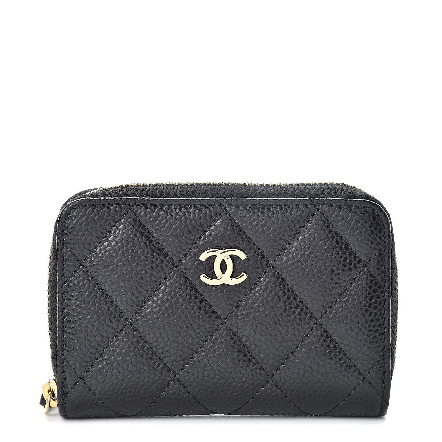 Chanel Caviar Quilted Zip Coin Purse Black 1 of 8