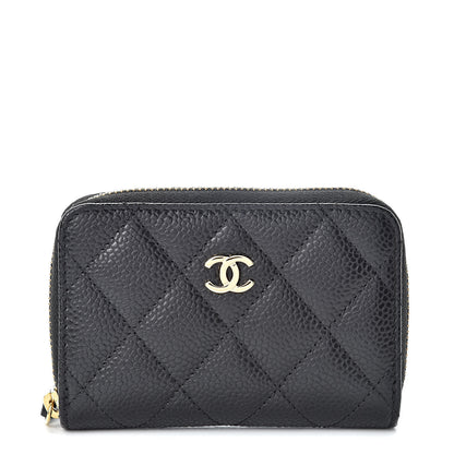 Chanel Caviar Quilted Zip Coin Purse Black 1 of 8