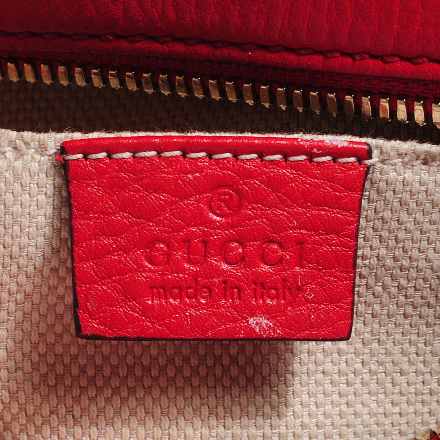 Gucci Pebbled Calfskin Small Soho Disco Bag Tabasco Red 8 of 9