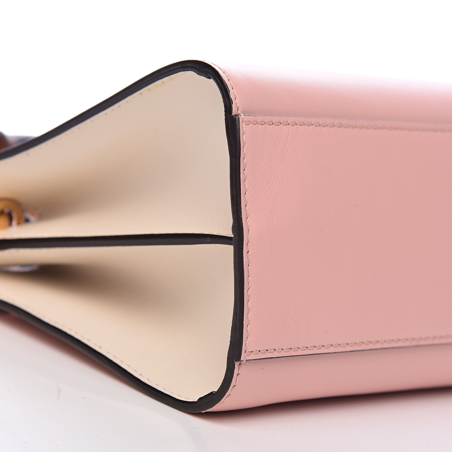 Gucci Nappa Bamboo Web Mini Nymphaea Top Handle Bag Perfect Pink Mystic White 8 of 10