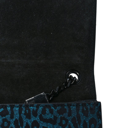 Saint Laurent Glitter Leopard Small Monogram Kate Satchel Blue 9 of 9