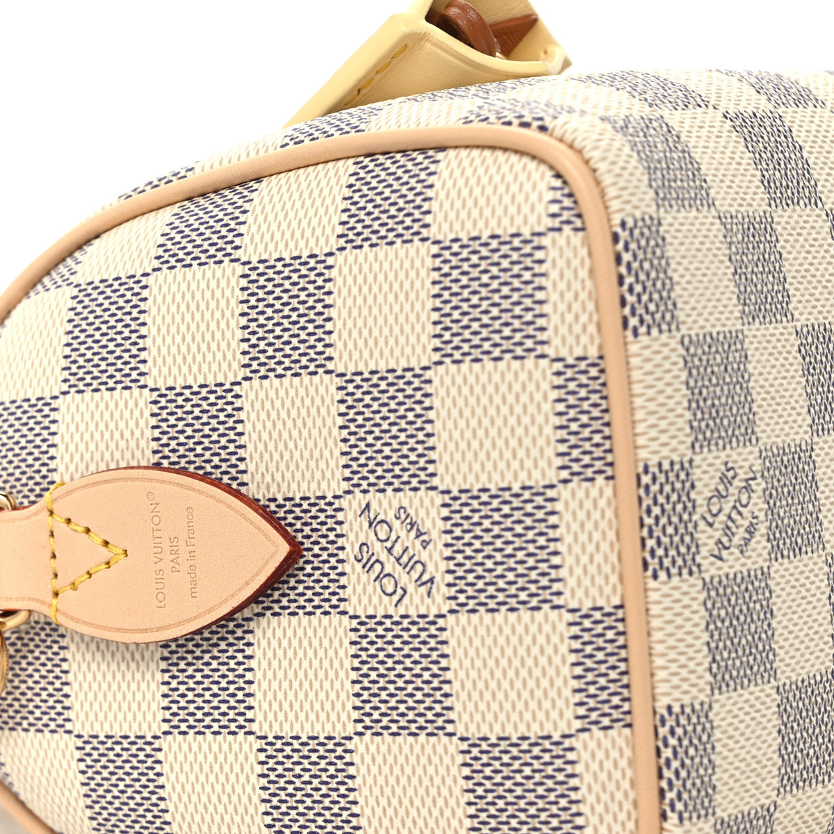 Damier Azur Braided Nano Speedy Banana Yellow